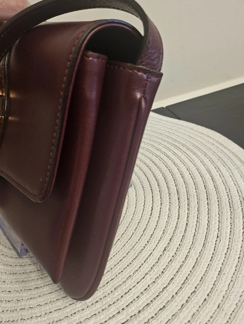 Gucci Arli Shoulder Bag Burgundy Leather Large GG Logo - Picture 8 of 14